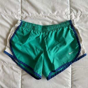 Nike Women's Green and Blue Athletic Shorts
